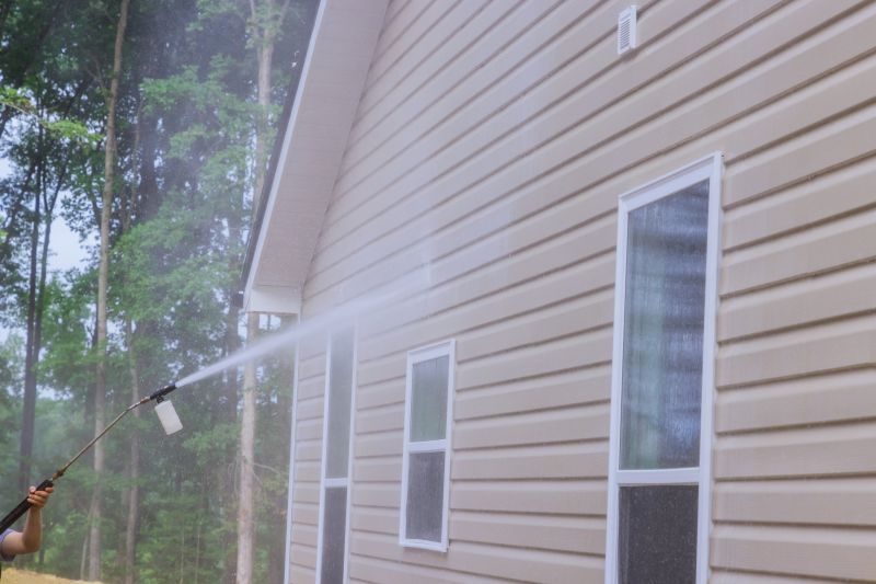 Powerwashing a House Exterior